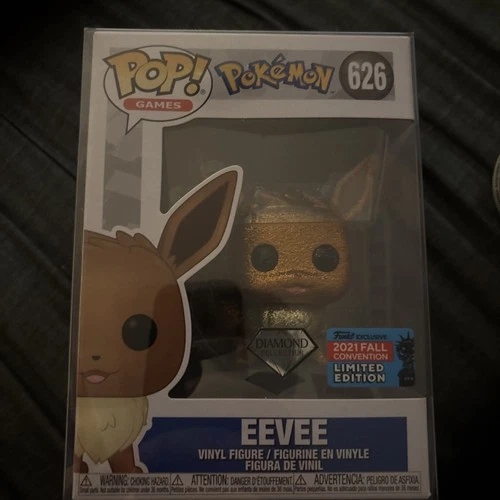 Funko Pop! #626 Pokemon Eevee Diamond 2021 Fall Convention Exclusive w/ Prtc