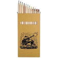 12 x 'Battle Tank' Long 178mm Coloured Pencils / Pencil Set PE00081597 