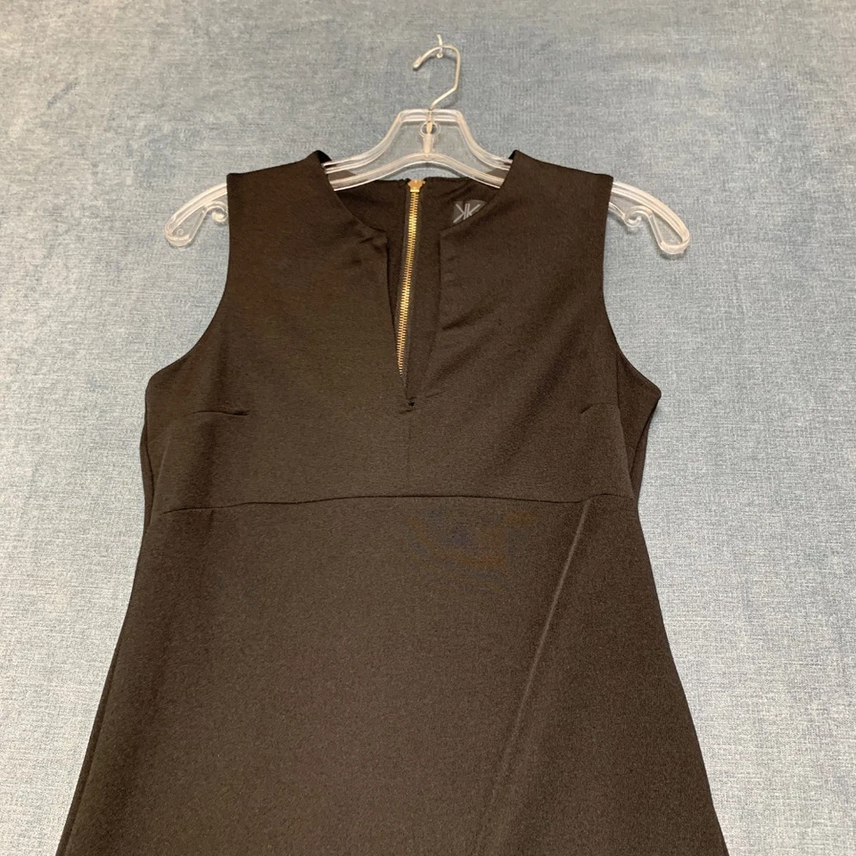Vestido Vaina Colección Kardashian Para Mujer Mediano Negro Ponte Tejido Sin Mangas Foto 4 de 4