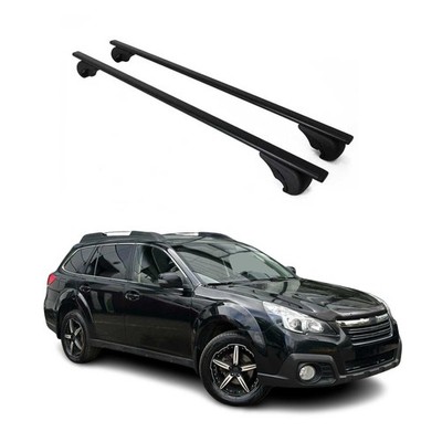 For Subaru Outback 2010-2014 OMAC G000406 Black Raised Roof Rails Cross Bars