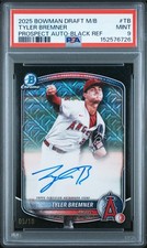 2025 BOWMAN DRAFT MEGA BOX CHROME PROSPECT AUTO BLACK TYLER BREMNER 5/10 PSA 9