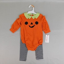 Cat Jack Baby 2pc Pumpkin Bodysuit Leggings Halloween Outfit Set 12 Months