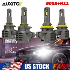 CANBUS 9005 + H11 LED Headlight Super Bright Bulbs Combo Kit White High/Low Beam