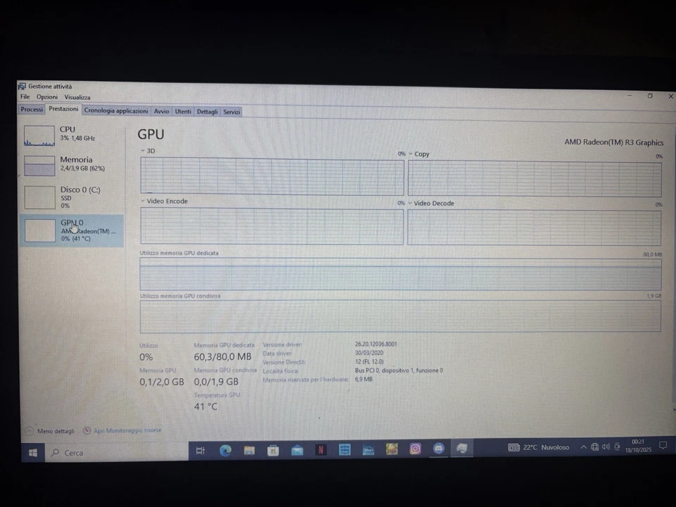 Lenovo V145-15AST A4-9125 15,6" (4GB, AMD A4 Dual Core, 256GB) Notebook -... - Immagine 4 di 4