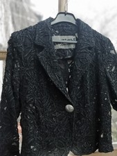 💃Edler  Designer schwarzer Spitzen Blazer Jacke der Luxusmarke AIRFIELD Gr. 44