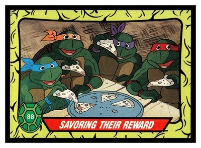 1989 Topps Teenage Mutant Ninja Turtles #88 Savoring Their Reward