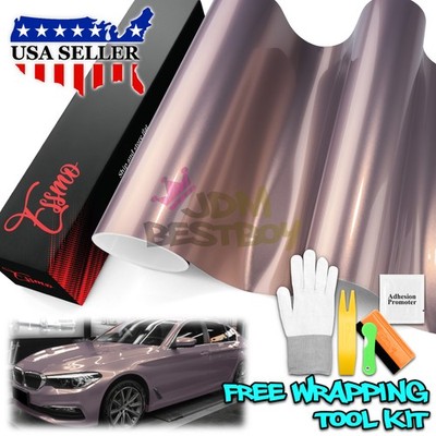 ESSMO PET Super Gloss Metallic Smoky Pearl Pink Auto Vinyl Wrap Decal Film Paint