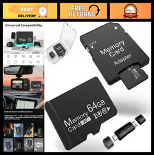 64GB MicroSDXC Cards 2-Pack A1 U3 V30 with SD Adapter & USB Reader for Dash Cam,