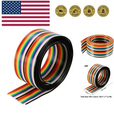 Flat Ribbon Cable 20P Rainbow IDC Wire 1.27mm Pitch 1 Meter Long