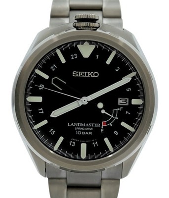 Seiko 46.5mm Landmaster Spring Drive Automatic Titanium 5R66-0AY0 Watch SBDB005!