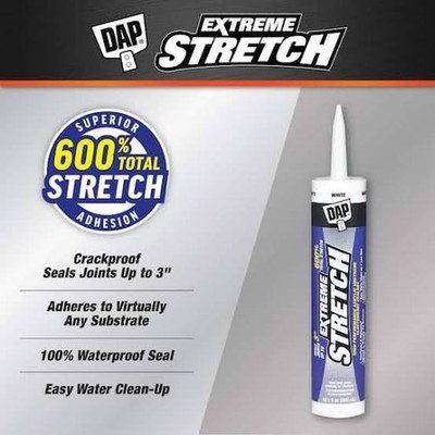 DAP Extreme Stretch White Acrylic Urethane Door, Trim and Window Sealant 10.1 oz