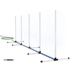 PawHut 2 Piece Dog Agility Training Equipment Set w/Weave Poles,Spray Water