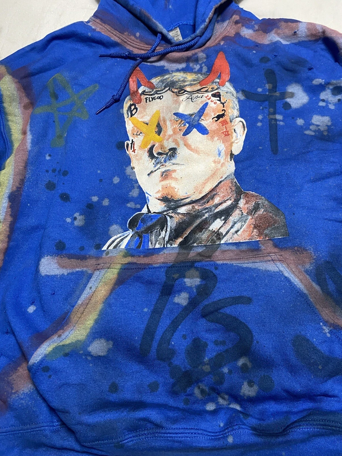 HERMÈS Felpa con cappuccio Westside Gunn Hitler indossa Hermes 8 9 10 Rebirth 187 taglia Large blu GxFR