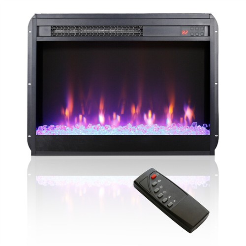 60" Electric Fireplace TV Stand w/ Sync Colorful LED Lights Reclaimed Barnwood - Picture 11 of 22