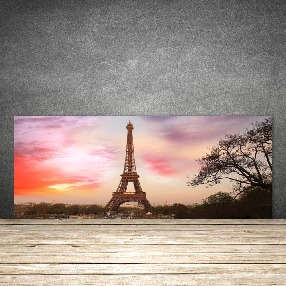 Crédence en verre 125x50 Paris anti-taches pour protéger les murs de cuisine
