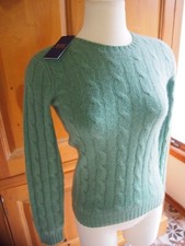 Women's Polo Ralph Lauren Cashmere Cable-knit Crewneck Sweater NWT XS 498 Sage