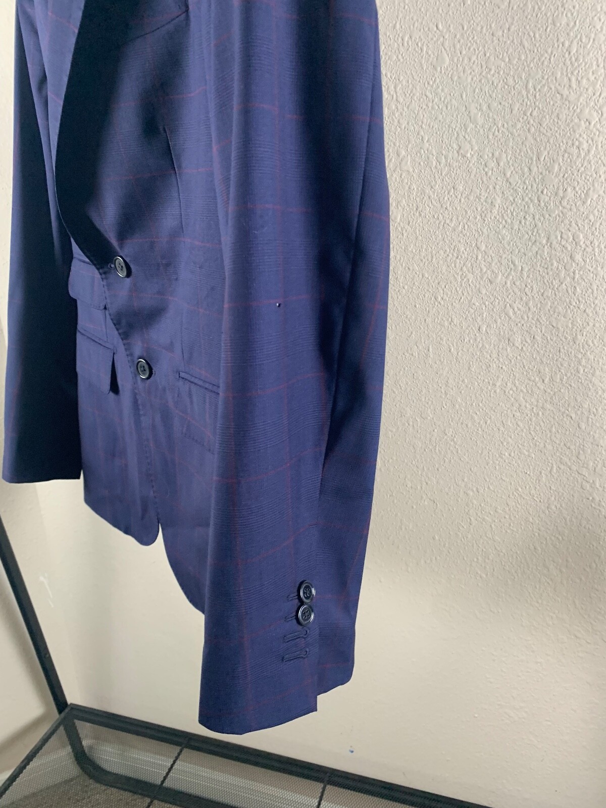 Massimo Dutti Jacket Coat Blazer Women's Size EU46 USA 12  Wool Blend Blue plaid thumbnail 4