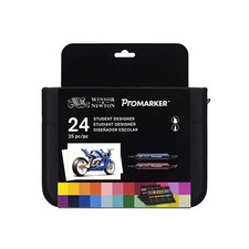 WINSOR & NEWTON - PROMARKER SET STUDENT DESIGNER - 24 COLORI + ASTUCCIO