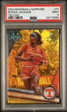 2023 Bowman University Chrome Sapphire #77 Rickea Jackson Yellow PSA 9