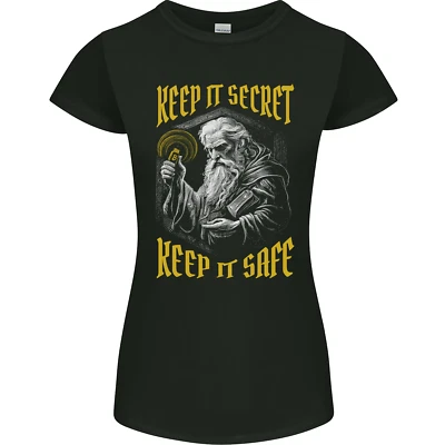Crypto Keep It Secret Wizard Bitcoin Damen Petite Cut Maglietta - Bild 1 von 2