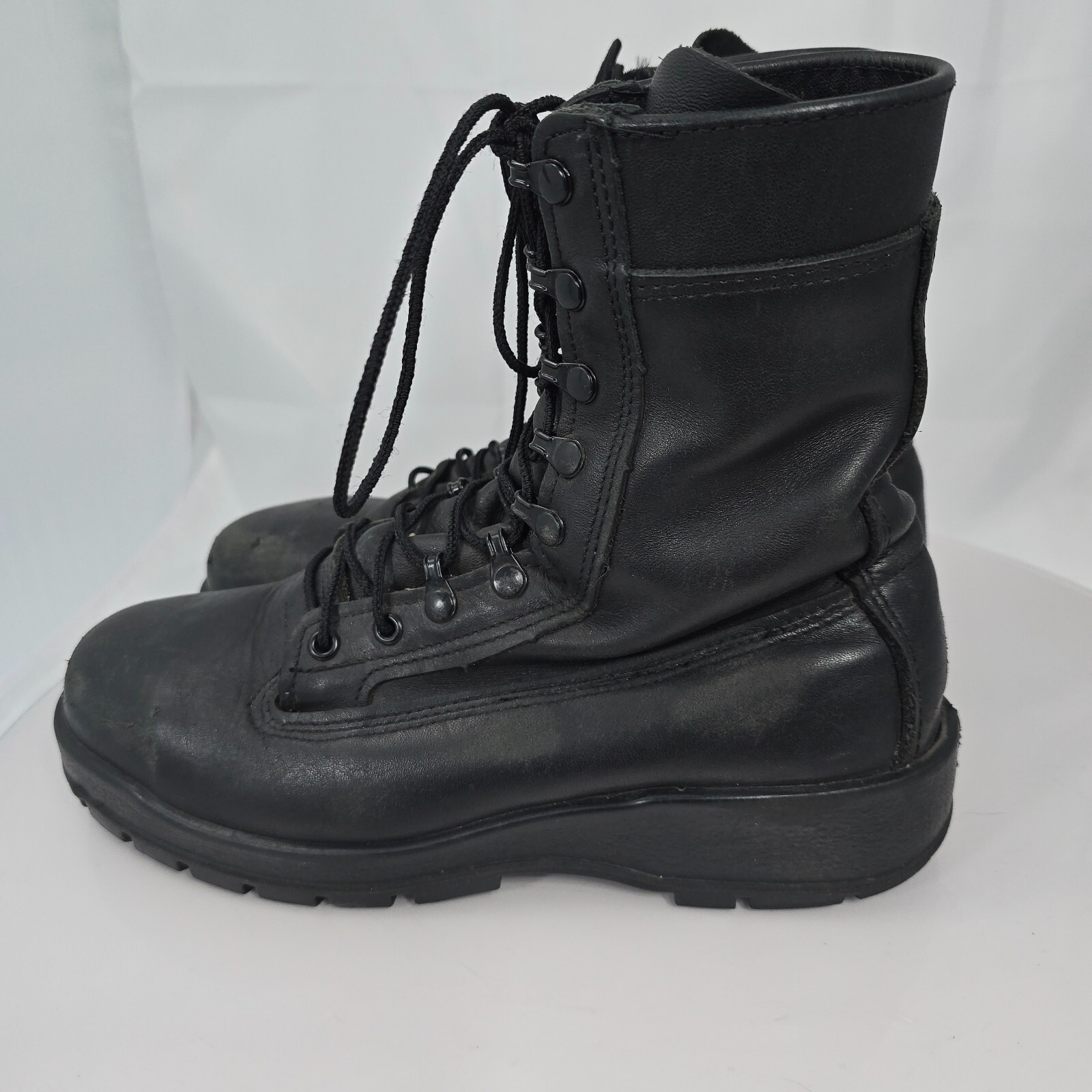 SAOLA Stivali da combattimento antinfortunistici USGI Belleville uomo 9 5 pelle nera punta acciaio suola Vibram