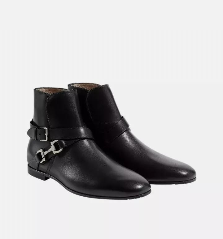 Botas Salvatore Ferragamo para hombre negras talla 6 EEE anchas 3E | eBay