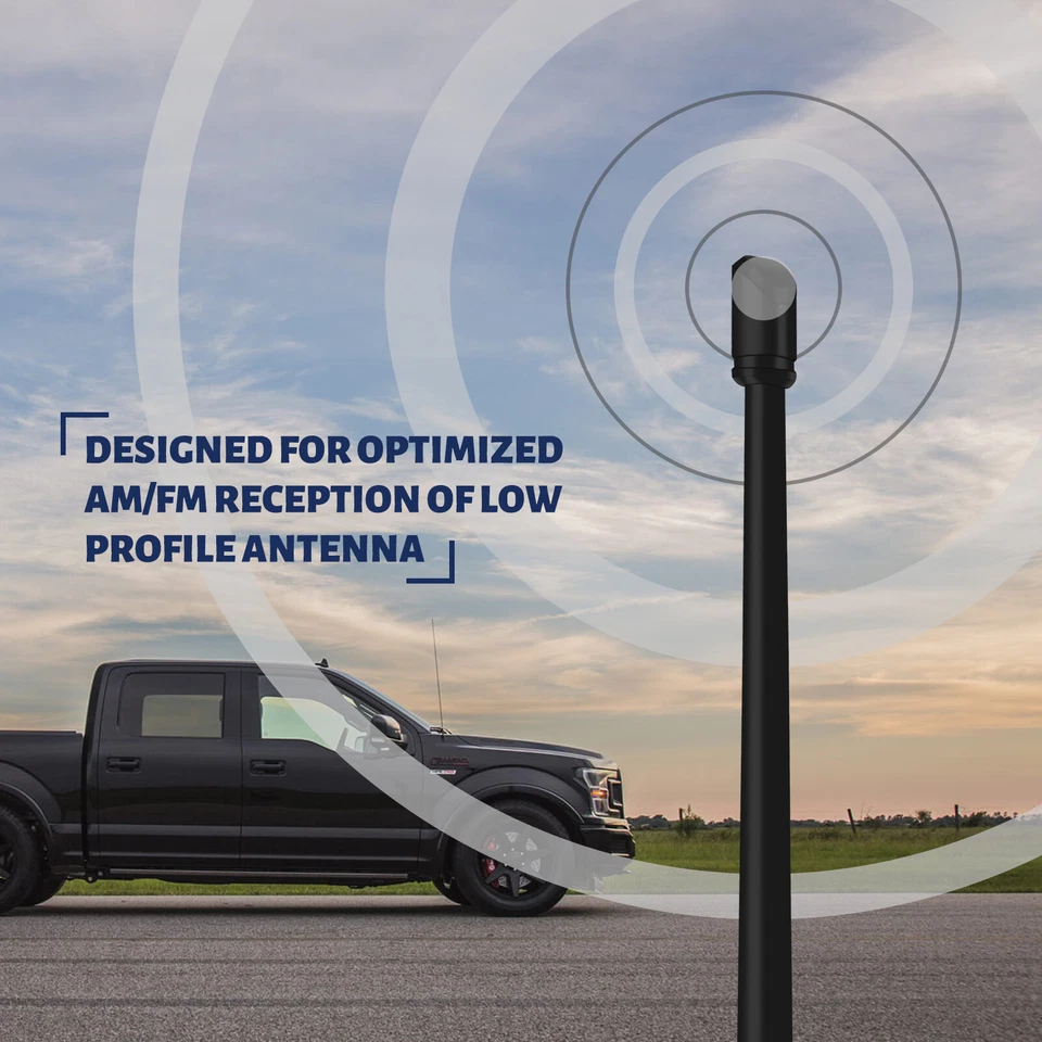 9" Premium Black Rubber AM/FM Antenna Mast Fit for: 1988-1999 Chevrolet C1500 - Image 4 of 4