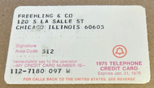 VINTAGE 1975 BELL SYSTEM TELEPHONE CALLING CREDIT CARD ILLINOIS BELL