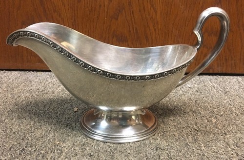 r wallace silver soldered 12 oz gravy boat #0507 9-1/4" x 5-5/8"