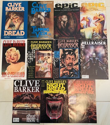 CLIVE BARKER 11 PCS Mixed Comic Book Lot HELLRAISER EPIC DREAD NIGHT BREED