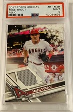 2017 Topps Walmart Holiday Mega Box Mike Trout Relic SP PSA 9 Highest In Pop 4