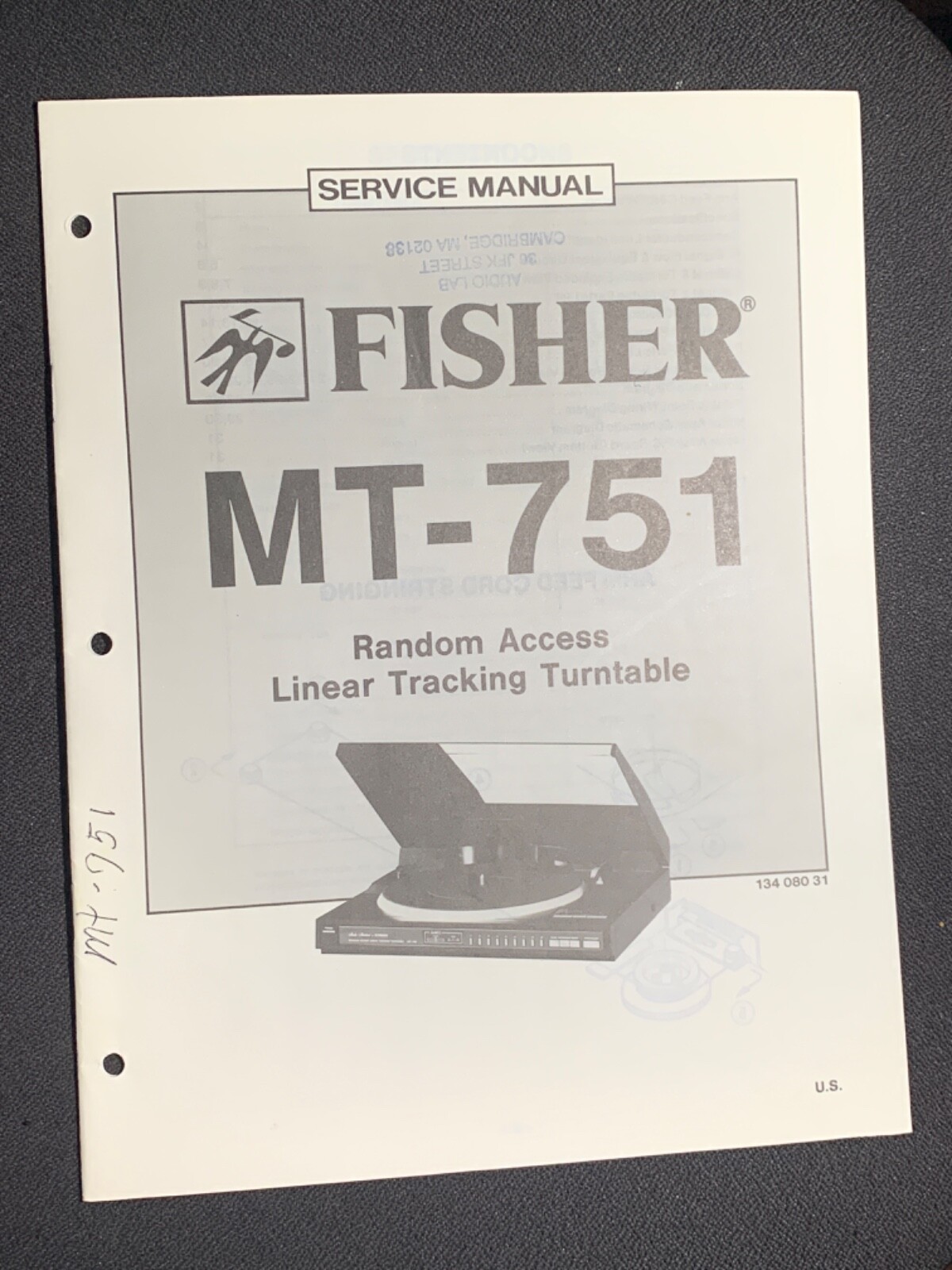 Fisher MT-751 Linear Tracking Turntable Original Service Manual
