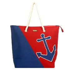 Nautical Anchor and Rope Handle Large Beach Tote Bags