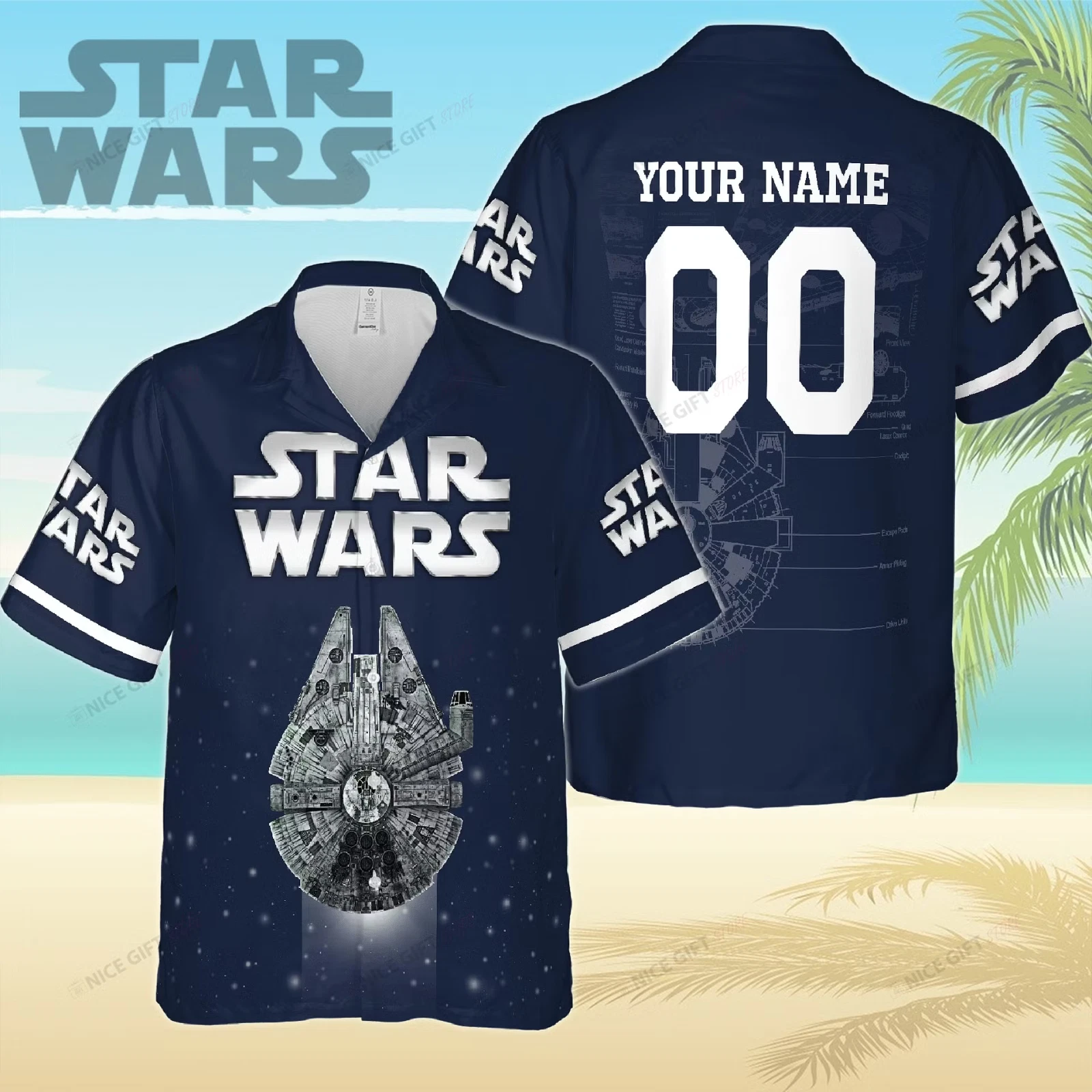 Personalized Star Wars Millennium Falcon Hawaiian Shirt