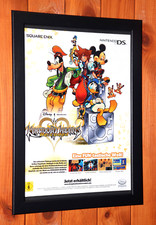 Kingdom Hearts Re Coded Square Enix NDS raro piccolo poster promozionale/pagina pubblicitaria incorniciato