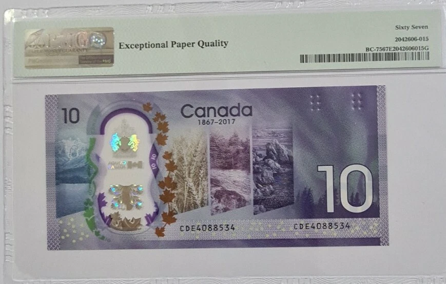 2017 CANADA $10 "COMMEMORATIVE" PMG67 EPQ SUPERB GEM UNC {BC-75} - Image 2 of 4