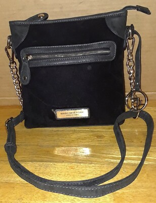Marc New York Andrew Marc Womens Black Cross Body Zip Purse