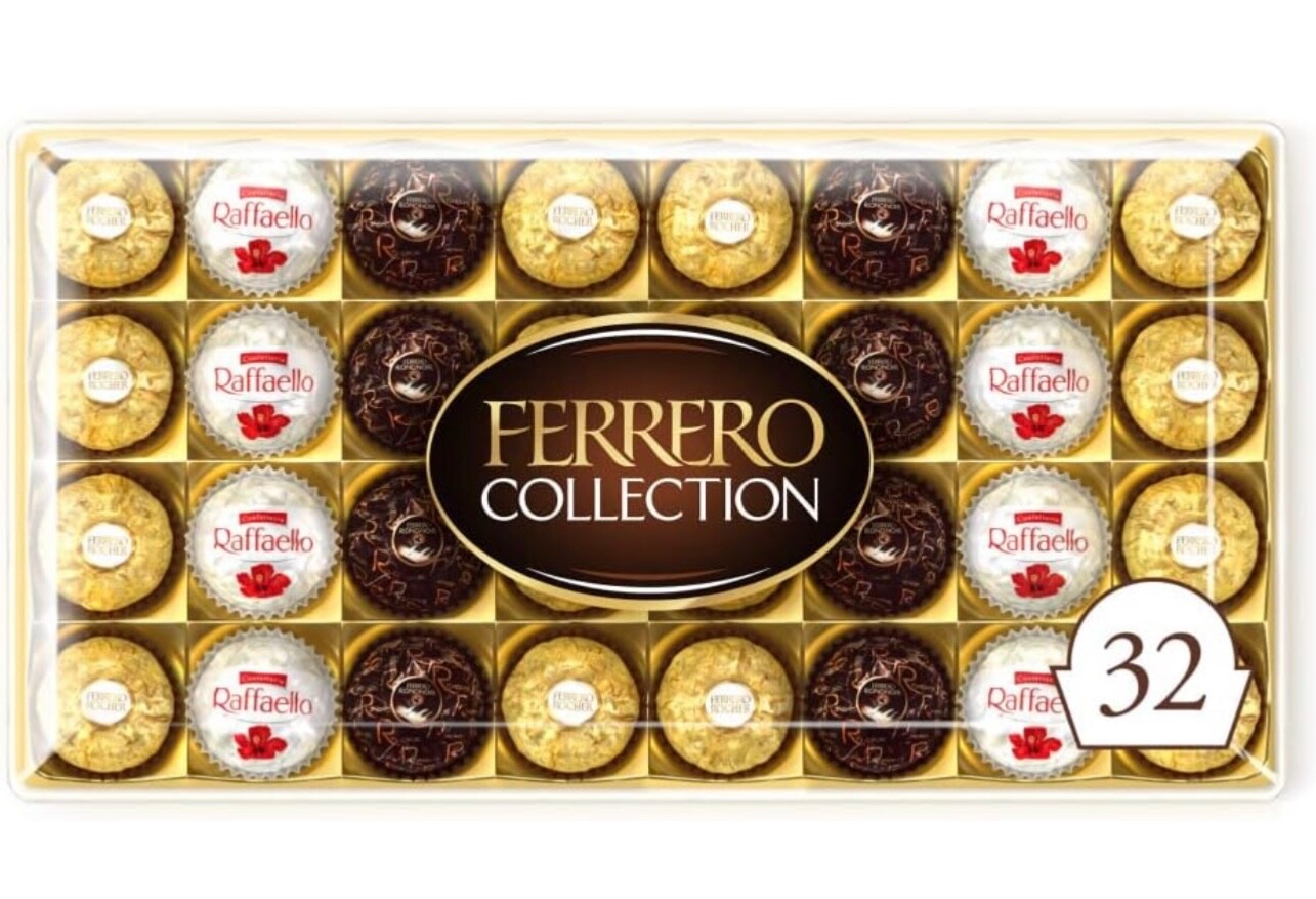 Ferrero Collection Pralines Gift Box – Rocher, Raffaello & Rondnoir 32pcs,