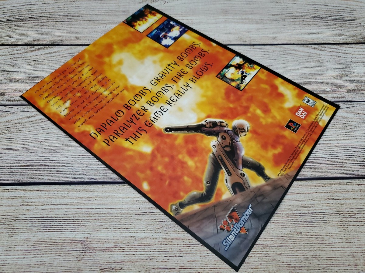 Silent Bomber Playstation 1 PS1 2000 Game Vintage Promo Ad Art