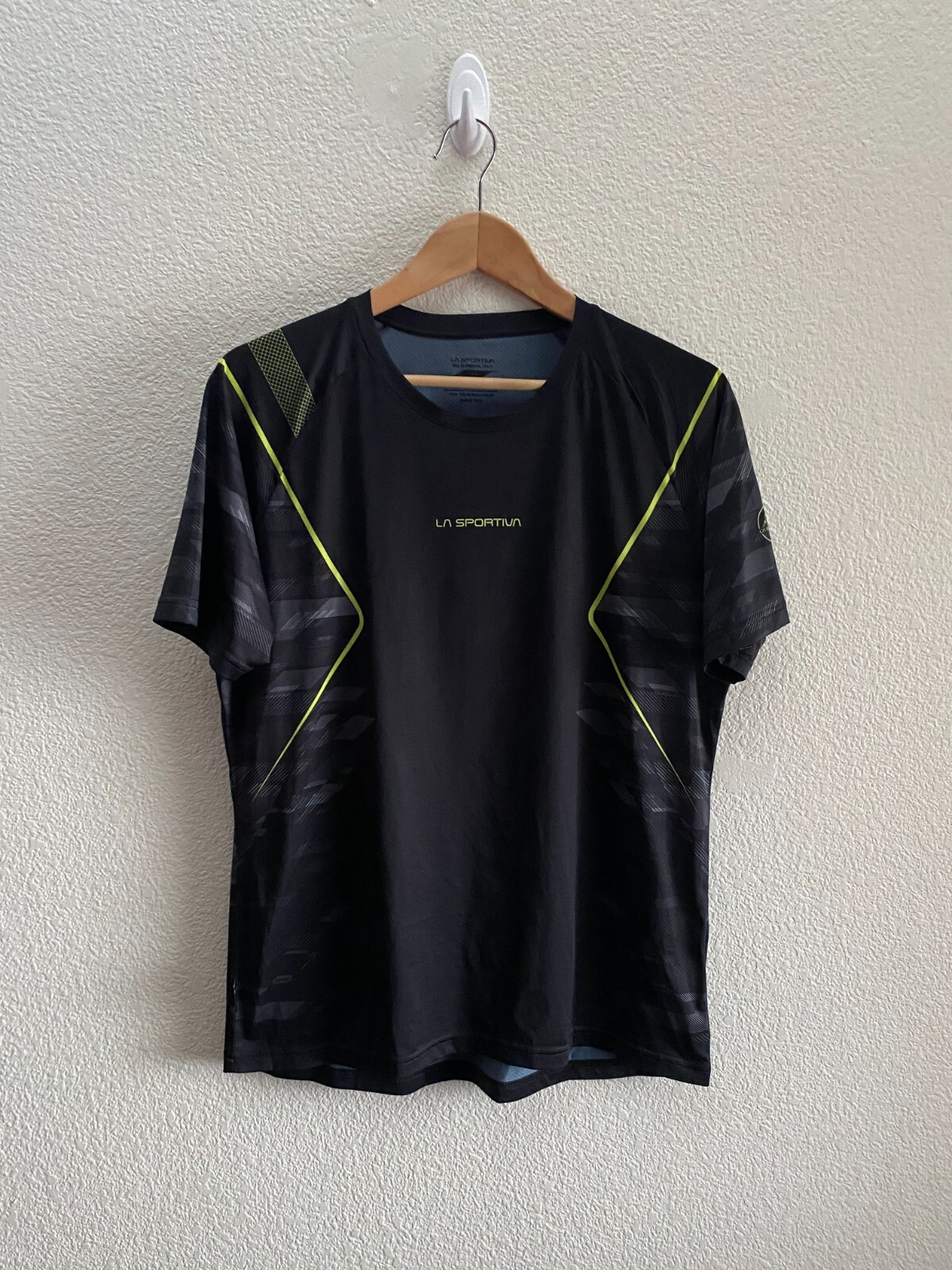 Camiseta La Sportiva Pacer Para Hombre Mediana P73 Negra Correr Escalada Senderismo Usada en Excelente Condición