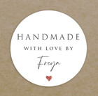 Handmade With Love Circle labels Self Adhesive Printed Round Business Stickers
