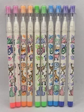 Rare Bensia Set of 10 Vintage 90s Pop a Point Pencils Animals Non-Sharpening