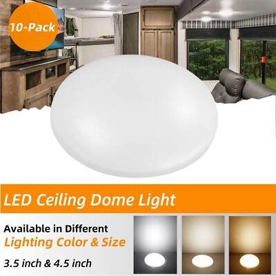 10 X 12V 3.5''/4.5'' RV LED Ceiling Dome light Fixture Under Cabinet Light C/P/WW