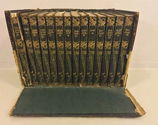 Ant 14 Vol Set Works of William Thackeray Books in Case 1900 Thomas Nelson Sons