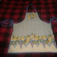 apron for women Birdhouse, Grapes, Birds, Yellow, Blue