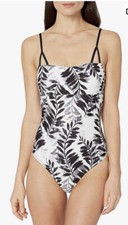 Splendid Adrift Black Athletic M One Piece Swimsuit Spagetti Straps Retail 73