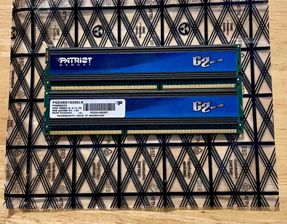 Patriot G2 8GB Kit Gaming Memory (2x4GB) DDR3-1333 PC3-10600 PG34G1333ELK Shield - Image 3 of 3