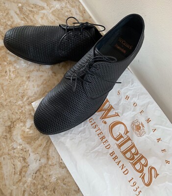 $1225 One of a Kind W.GIBBS Black Leather Shoes Italy 41 