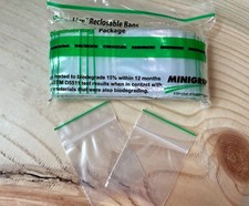 100 Greenline Biodegradable Reclosable Pill Bags 2 Mil Zip Lock Seal Top 2"x 2"