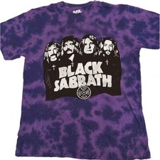 Black Sabbath 'Band & Logo' Purple Dye Wash T shirt - NEW